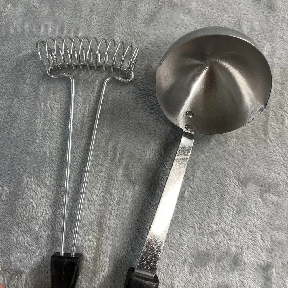 Cutco‎ MOD 15 Ladle & Whisk Set Marbled Handle Stainless Steel USA Kitchen Tools